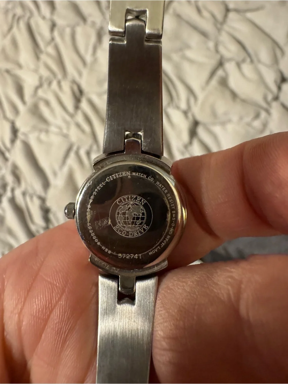 Citizen Women's Silver Bracelet Watch with Black Dial and Crystal Accents